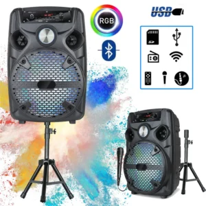 1100W Portable Bluetooth Party Speaker 8" Subwoofer