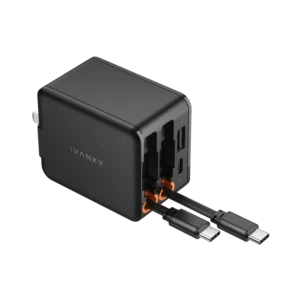 4 in 1 45W Fast Retractable Wall Charger with Dual USB C