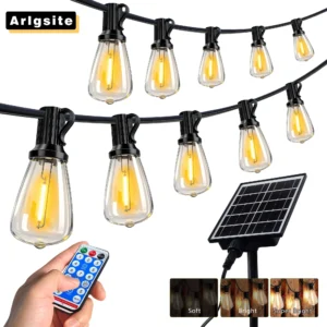 100FT Solar Outdoor String Lights IP65 Waterproof Patio Lights
