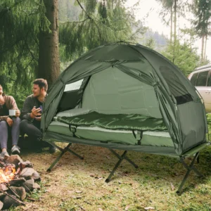 All in One Tent Cot Combo with Air Mattress Sleeping Bag Pump