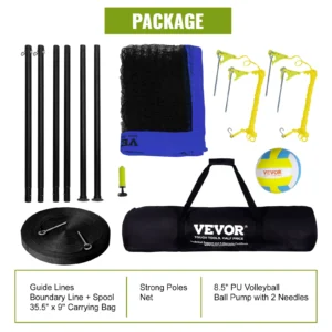 Portable Volleyball Net System Set w/ Pump Carrying Bag